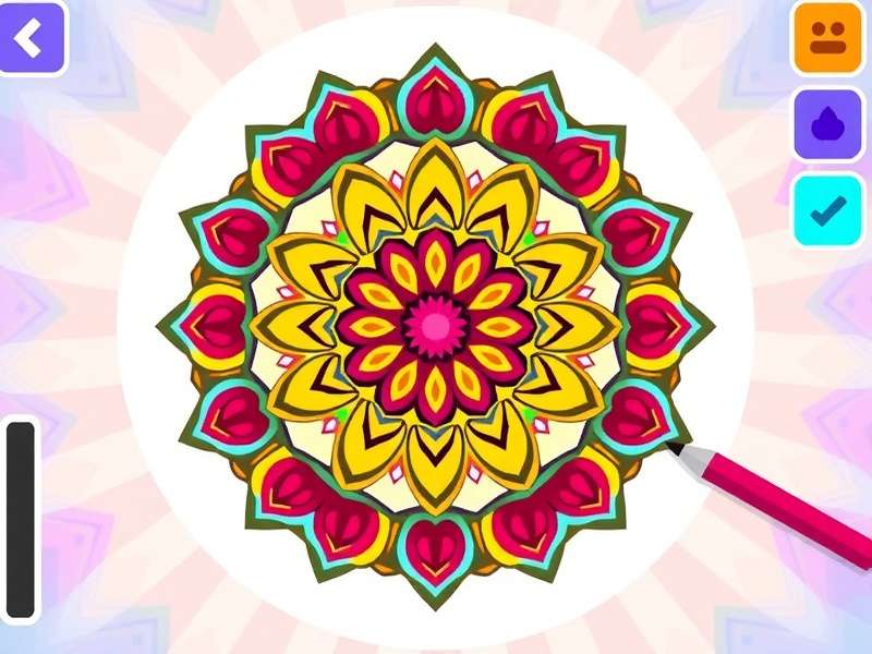 Heavenly Mandala Art user interface and coloring tools